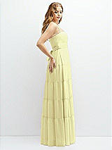 Side View Thumbnail - Butter Yellow Modern Regency Chiffon Tiered Maxi Dress with Tie-Back