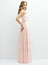 Side View Thumbnail - Blush Modern Regency Chiffon Tiered Maxi Dress with Tie-Back