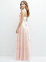 Rear View Thumbnail - Blush Modern Regency Chiffon Tiered Maxi Dress with Tie-Back