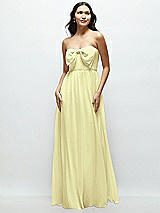 Front View Thumbnail - Butter Yellow Strapless Chiffon Maxi Dress with Oversized Bow Bodice