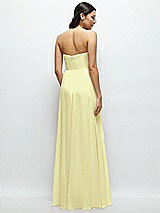 Rear View Thumbnail - Butter Yellow Strapless Chiffon Maxi Dress with Oversized Bow Bodice