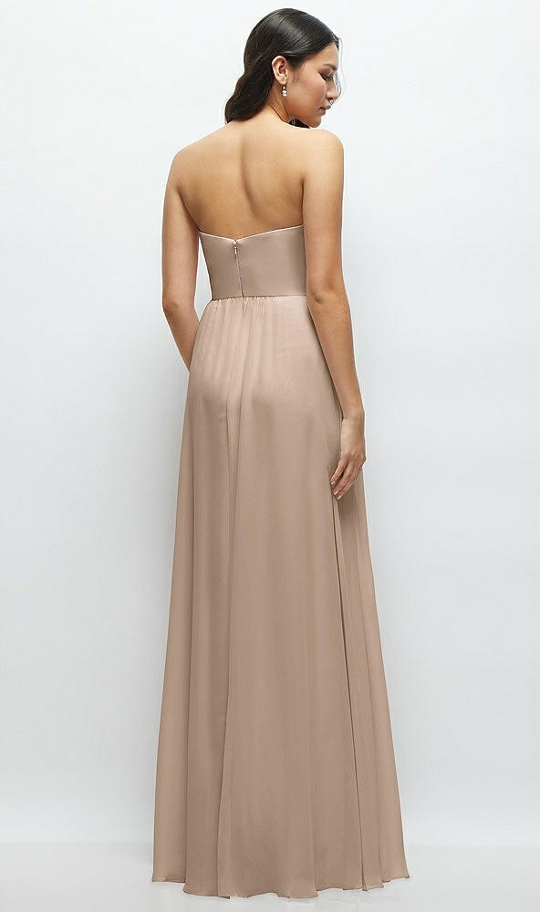 Back View - Topaz Strapless Chiffon Maxi Dress with Oversized Bow Bodice