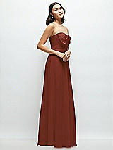 Side View Thumbnail - Auburn Moon Strapless Chiffon Maxi Dress with Oversized Bow Bodice