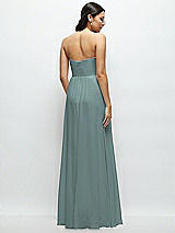 Rear View Thumbnail - Icelandic Strapless Chiffon Maxi Dress with Oversized Bow Bodice