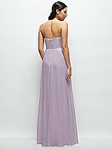 Rear View Thumbnail - Lilac Haze Strapless Chiffon Maxi Dress with Oversized Bow Bodice