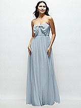 Front View Thumbnail - Mist Strapless Chiffon Maxi Dress with Oversized Bow Bodice