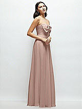 Side View Thumbnail - Neu Nude Strapless Chiffon Maxi Dress with Oversized Bow Bodice