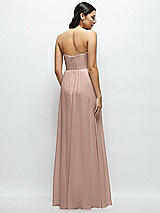 Rear View Thumbnail - Neu Nude Strapless Chiffon Maxi Dress with Oversized Bow Bodice