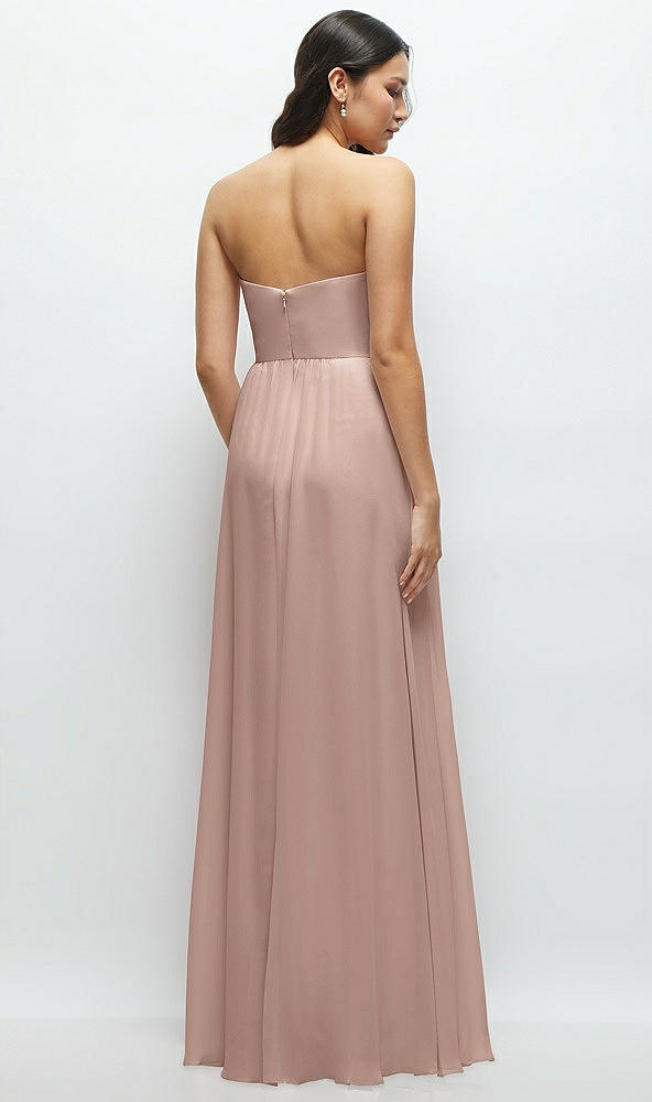 Back View - Neu Nude Strapless Chiffon Maxi Dress with Oversized Bow Bodice