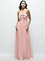 Front View Thumbnail - Rose - PANTONE Rose Quartz Strapless Chiffon Maxi Dress with Oversized Bow Bodice