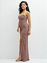 Side View Thumbnail - Sienna Sleek Strapless Crepe Column Dress with Cut-Away Slit