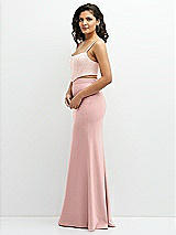 Side View Thumbnail - Blush Crepe Mix-and-Match Midriff Corset Top 