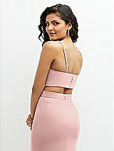 Rear View Thumbnail - Rose - PANTONE Rose Quartz Crepe Mix-and-Match Midriff Corset Top 