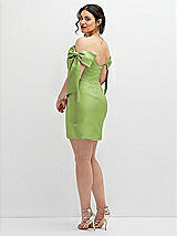 Alt View 4 Thumbnail - Mojito Satin Off-the-Shoulder Bow Corset Fit and Flare Mini Dress