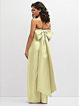 Rear View Thumbnail - Butter Yellow Strapless Draped Bodice Column Dress with Oversized Bow