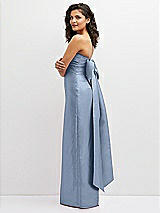 Side View Thumbnail - Cloudy Strapless Draped Bodice Column Dress with Oversized Bow