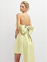 Alt View 1 Thumbnail - Butter Yellow Strapless Satin Column Mini Dress with Oversized Bow