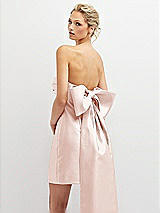 Alt View 1 Thumbnail - Blush Strapless Satin Column Mini Dress with Oversized Bow