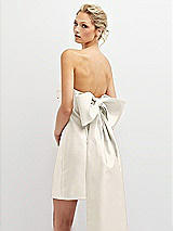 Alt View 1 Thumbnail - Ivory Strapless Satin Column Mini Dress with Oversized Bow