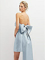 Alt View 1 Thumbnail - Mist Strapless Satin Column Mini Dress with Oversized Bow