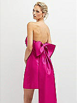 Alt View 1 Thumbnail - Think Pink Strapless Satin Column Mini Dress with Oversized Bow