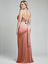 Alt View 3 Thumbnail - Desert Rose Plunge Halter Open-Back Maxi Bias Dress with Low Tie Back