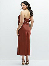 Alt View 3 Thumbnail - Auburn Moon Strapless Midi Bias Column Dress with Peek-a-Boo Corset Back