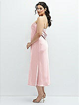 Alt View 2 Thumbnail - Ballet Pink Strapless Midi Bias Column Dress with Peek-a-Boo Corset Back