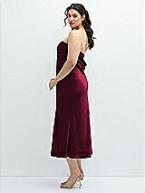 Alt View 2 Thumbnail - Cabernet Strapless Midi Bias Column Dress with Peek-a-Boo Corset Back