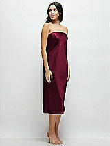 Side View Thumbnail - Cabernet Strapless Midi Bias Column Dress with Peek-a-Boo Corset Back