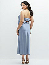 Alt View 3 Thumbnail - Cloudy Strapless Midi Bias Column Dress with Peek-a-Boo Corset Back