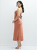 Alt View 2 Thumbnail - Copper Penny Strapless Midi Bias Column Dress with Peek-a-Boo Corset Back