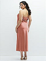 Alt View 3 Thumbnail - Desert Rose Strapless Midi Bias Column Dress with Peek-a-Boo Corset Back