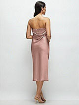 Rear View Thumbnail - Neu Nude Strapless Midi Bias Column Dress with Peek-a-Boo Corset Back