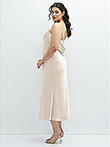 Alt View 2 Thumbnail - Oat Strapless Midi Bias Column Dress with Peek-a-Boo Corset Back