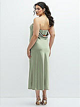 Alt View 3 Thumbnail - Sage Strapless Midi Bias Column Dress with Peek-a-Boo Corset Back