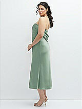 Alt View 2 Thumbnail - Seagrass Strapless Midi Bias Column Dress with Peek-a-Boo Corset Back