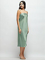 Side View Thumbnail - Seagrass Strapless Midi Bias Column Dress with Peek-a-Boo Corset Back