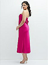 Alt View 2 Thumbnail - Think Pink Strapless Midi Bias Column Dress with Peek-a-Boo Corset Back