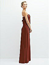 Side View Thumbnail - Auburn Moon Strapless Maxi Bias Column Dress with Peek-a-Boo Corset Back