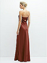 Rear View Thumbnail - Auburn Moon Strapless Maxi Bias Column Dress with Peek-a-Boo Corset Back