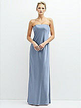 Front View Thumbnail - Cloudy Strapless Maxi Bias Column Dress with Peek-a-Boo Corset Back