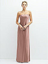 Front View Thumbnail - Neu Nude Strapless Maxi Bias Column Dress with Peek-a-Boo Corset Back