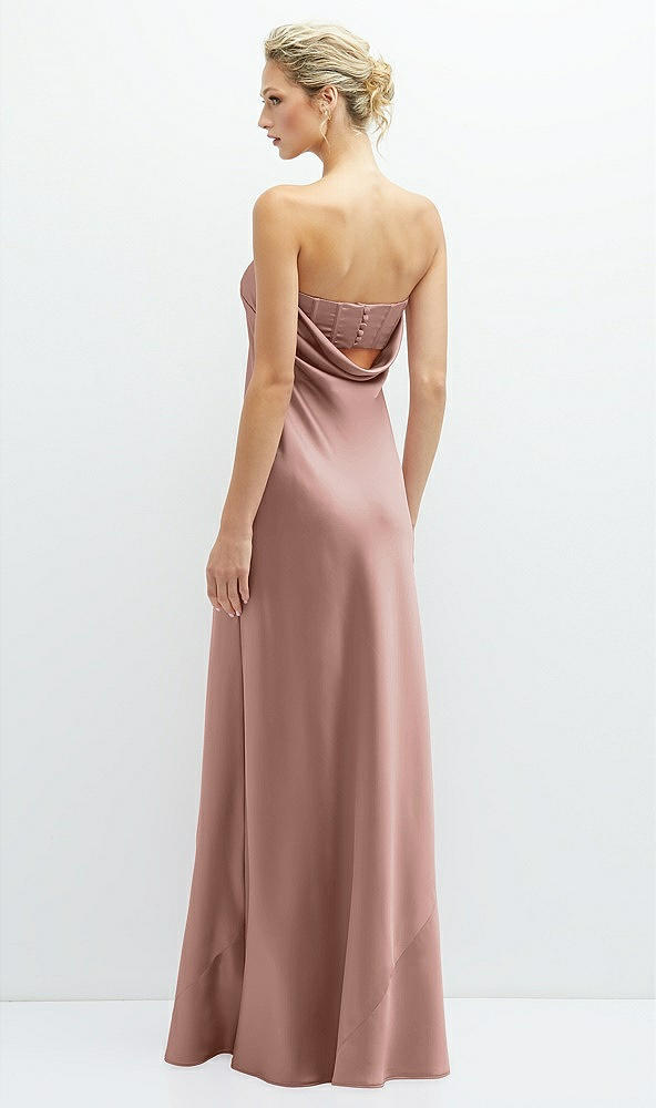 Back View - Neu Nude Strapless Maxi Bias Column Dress with Peek-a-Boo Corset Back