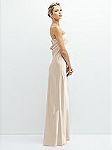 Side View Thumbnail - Oat Strapless Maxi Bias Column Dress with Peek-a-Boo Corset Back