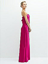 Side View Thumbnail - Think Pink Strapless Maxi Bias Column Dress with Peek-a-Boo Corset Back