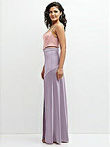 Side View Thumbnail - Lilac Haze Satin Mix-and-Match High Waist Seamed Bias Skirt