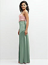 Side View Thumbnail - Seagrass Satin Mix-and-Match High Waist Seamed Bias Skirt