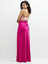 Rear View Thumbnail - Think Pink Satin Mix-and-Match High Waist Seamed Bias Skirt