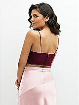 Rear View Thumbnail - Cabernet Satin Mix-and-Match Draped Midriff Top